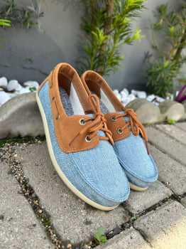 Mocassim azul jeans 