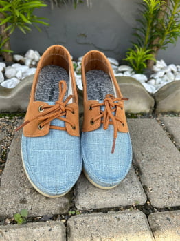 Mocassim azul jeans